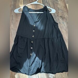 Peplum button front tank top
